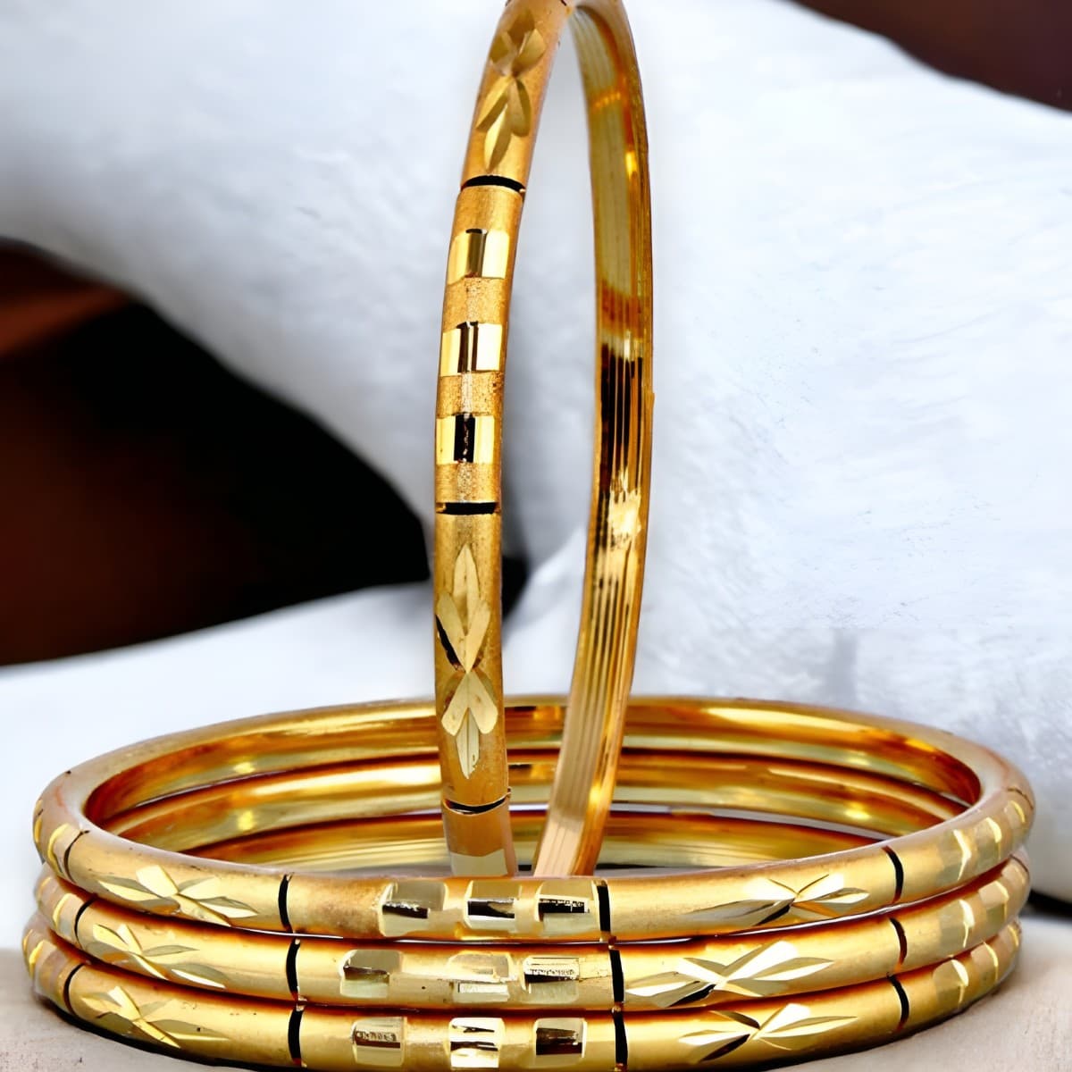 Gold Plated Traditional Bangles Set for Women & Girls | Elegant Daily Wear Designer Kada Set of 4 | Wedding & Festive Jewellery image 1